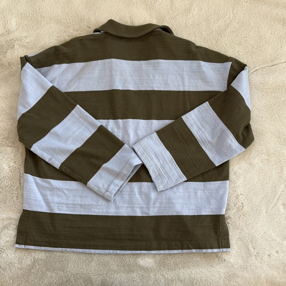 Madewell Striped Long Sleeve Polo Shirt. Size M - Picture 6 of 6
